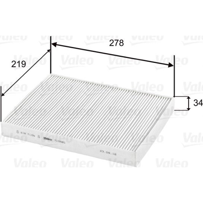 715581 Valeo Innenraumfilter 715581 715581 Valeo Innenraumfilter 715581