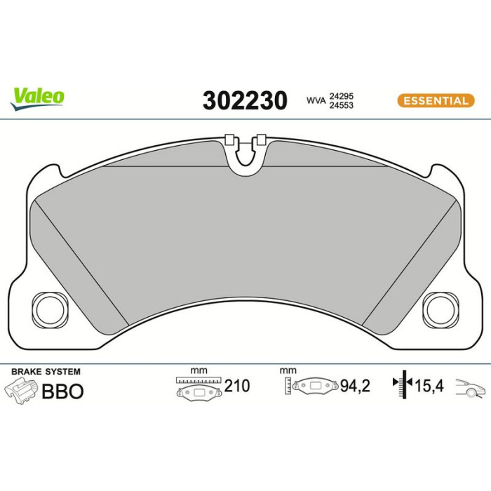 302230 Valeo Bremsbelagsatz 302230 302230 Valeo Bremsbelagsatz 302230