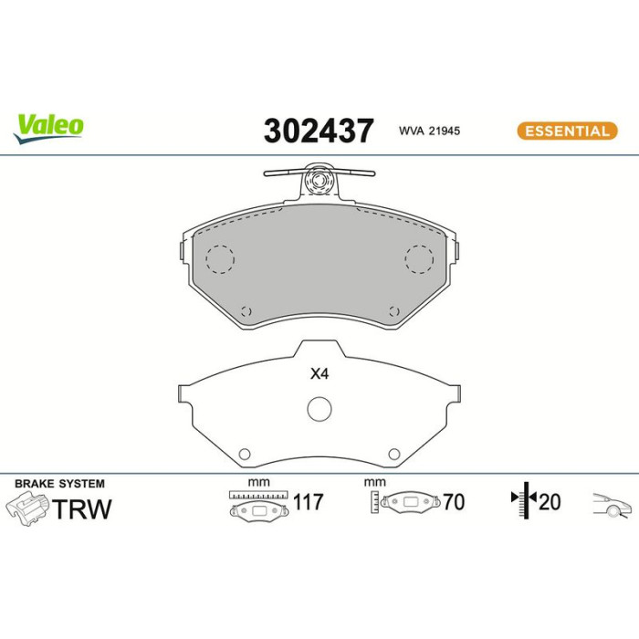 Valeo Bremsbelagsatz 302437
