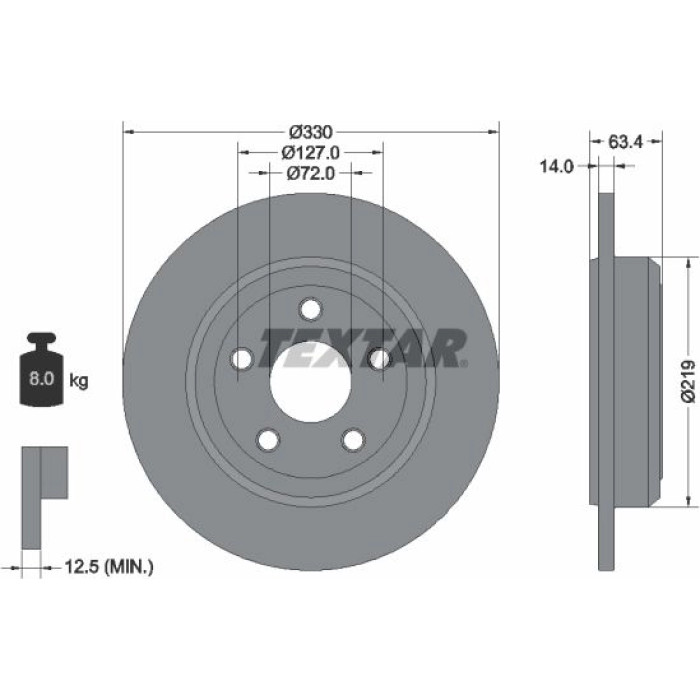 Textar Bremsscheibe 92274703 Textar Bremsscheibe 92274703