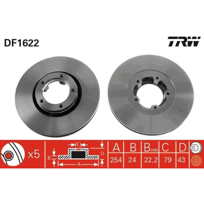 TRW Bremsscheibe DF1622 TRW Bremsscheibe DF1622