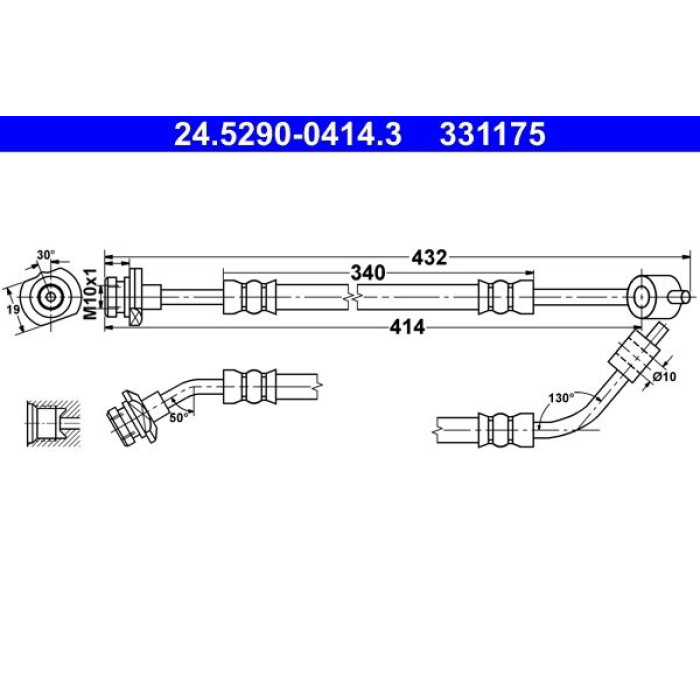 ATE Bremsschlauch 24.5290-0414.3 ATE Bremsschlauch 24.5290-0414.3