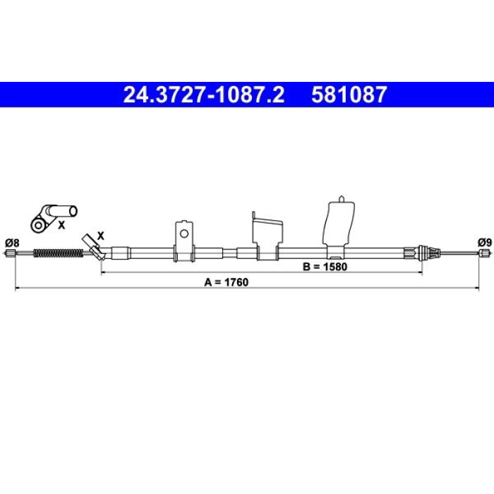 ATE Handbremsseil 24.3727-1087.2 ATE Handbremsseil 24.3727-1087.2