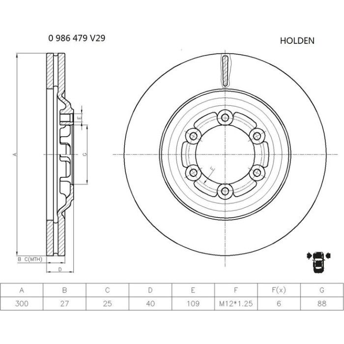 Bosch Bremsscheibe 0 986 479 V29