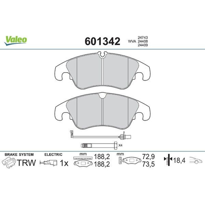 Valeo Bremsbelagsatz 601342