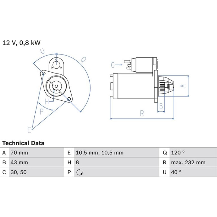 Bosch Starter 0 986 017 541 Bosch Starter 0 986 017 541