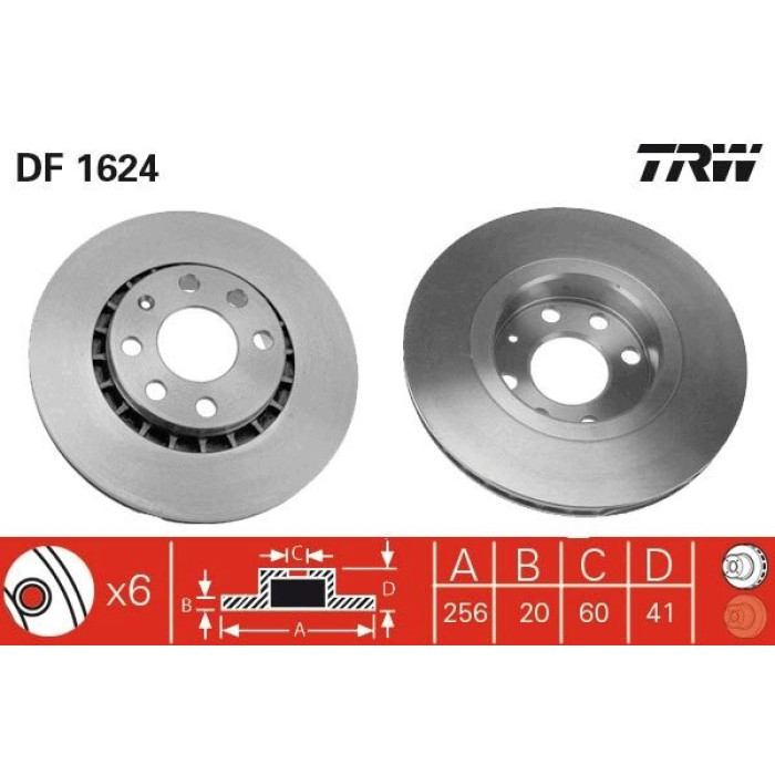 DF1624 TRW Bremsscheibe DF1624 DF1624 TRW Bremsscheibe DF1624