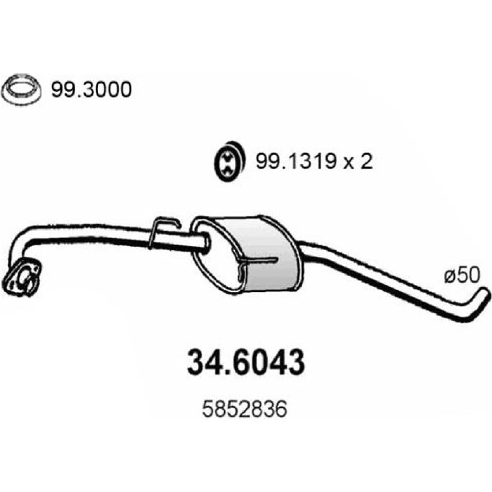 ASSO Mittelschalldämpfer 34.6043 ASSO Mittelschalldämpfer 34.6043