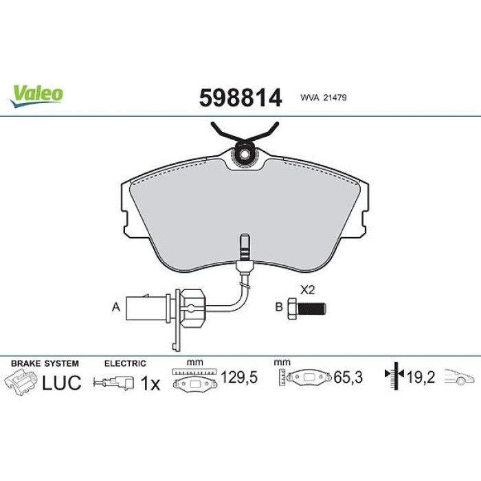 Valeo Bremsbelagsatz 598814 Valeo Bremsbelagsatz 598814