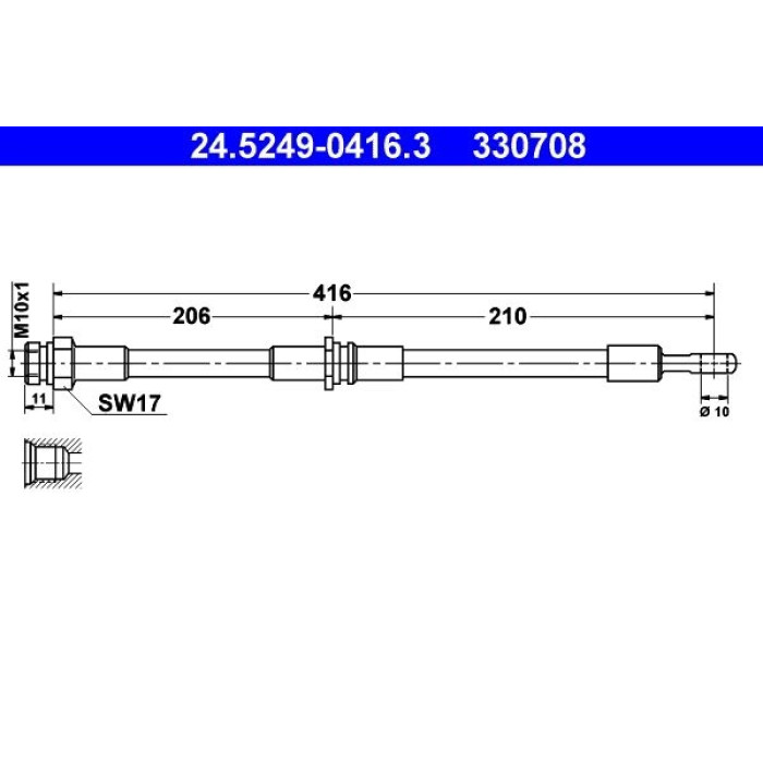 ATE Bremsschlauch 24.5249-0416.3 ATE Bremsschlauch 24.5249-0416.3