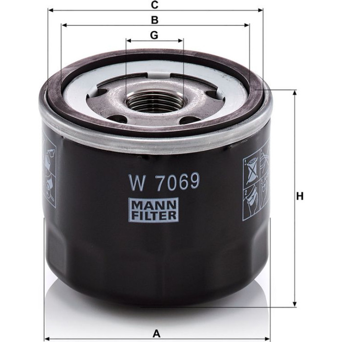 W 7069 MANN-FILTER Ölfilter W 7069 W 7069 MANN-FILTER Ölfilter W 7069