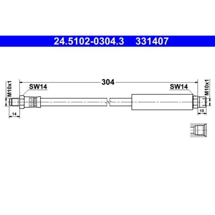 ATE Bremsschlauch 24.5102-0304.3 ATE Bremsschlauch 24.5102-0304.3