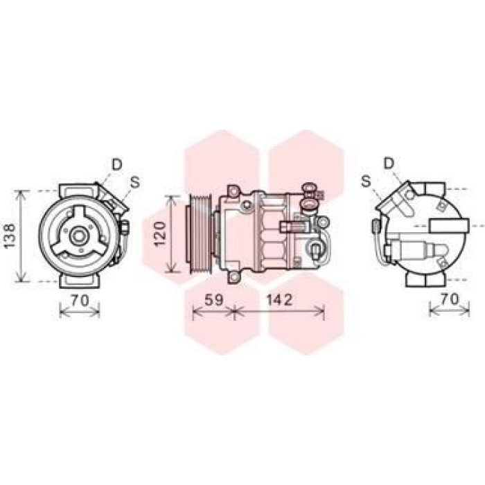 Van Wezel Klimakompressor 3700K579 Van Wezel Klimakompressor 3700K579