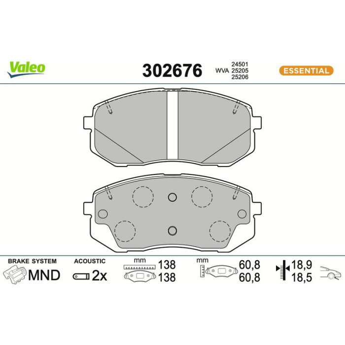 Valeo Bremsbelagsatz 302676