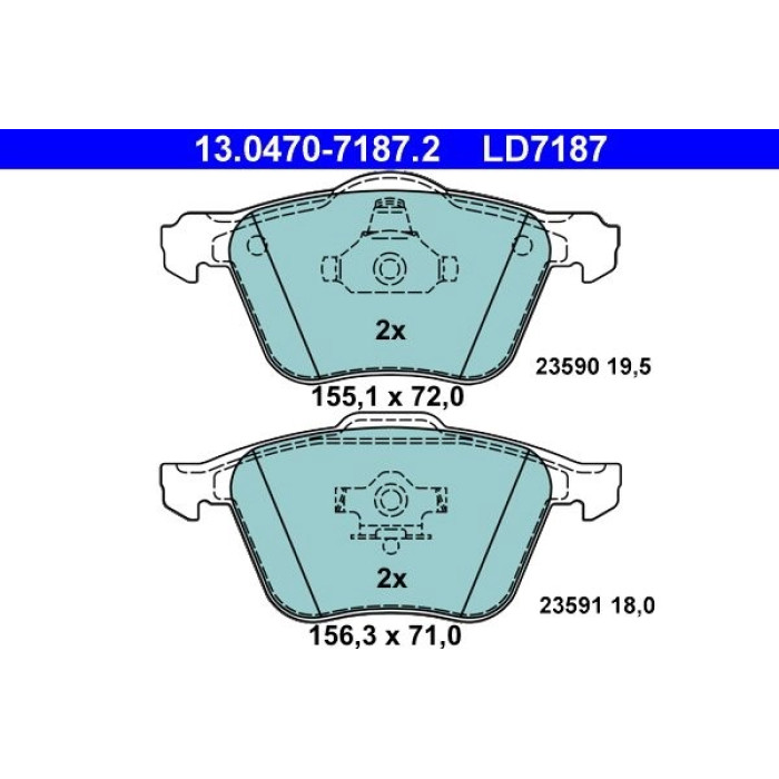 ATE Bremsbelagsatz 13.0470-7187.2 ATE Bremsbelagsatz 13.0470-7187.2
