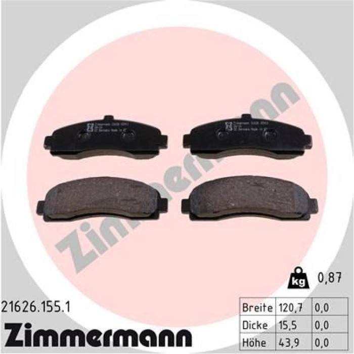 21626.155.1 ZIMMERMANN Bremsbeläge 21626.155.1 21626.155.1 ZIMMERMANN Bremsbeläge 21626.155.1
