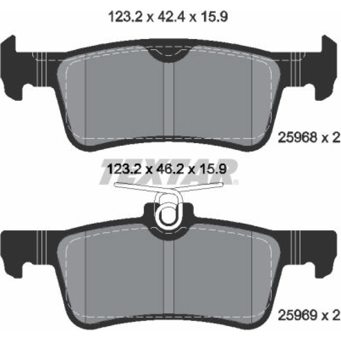 Textar Bremsbelagsatz 2596801 Textar Bremsbelagsatz 2596801
