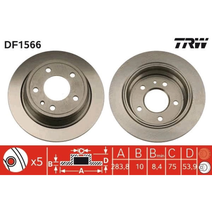 TRW Bremsscheibe DF1566 TRW Bremsscheibe DF1566