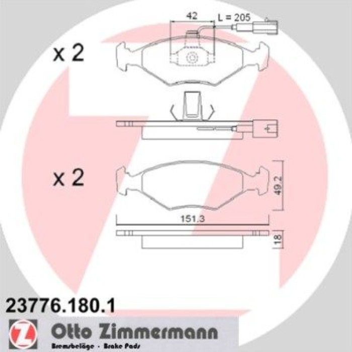 ZIMMERMANN Bremsbeläge 23776.180.1 ZIMMERMANN Bremsbeläge 23776.180.1