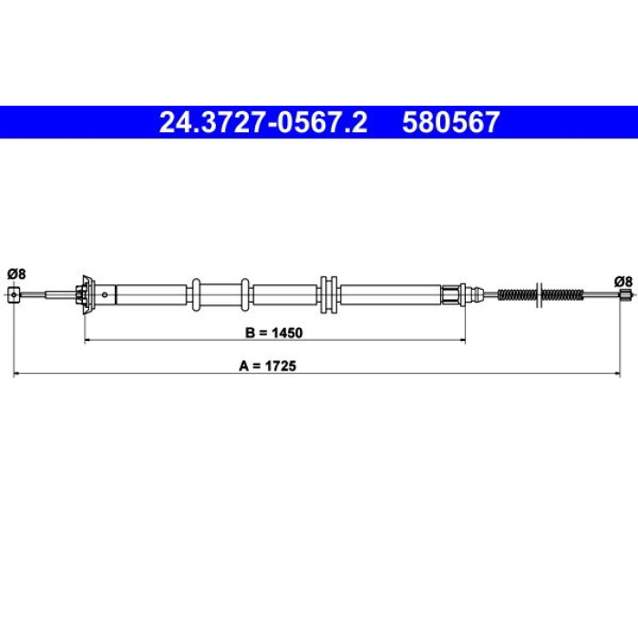ATE Handbremsseil 24.3727-0567.2 ATE Handbremsseil 24.3727-0567.2