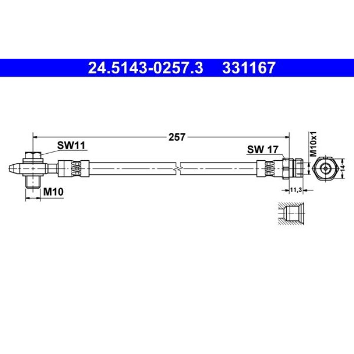 ATE Bremsschlauch 24.5143-0257.3 ATE Bremsschlauch 24.5143-0257.3