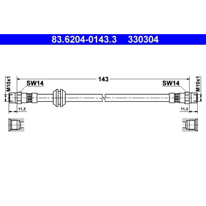ATE Bremsschlauch 83.6204-0143.3 ATE Bremsschlauch 83.6204-0143.3