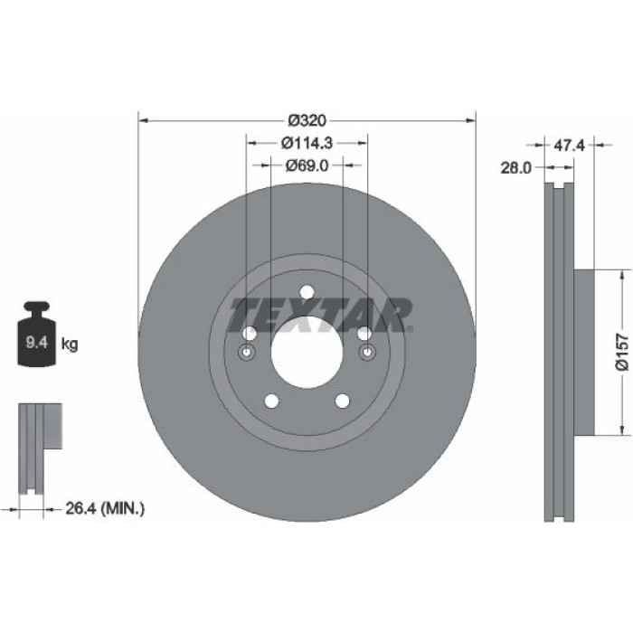 Textar Bremsscheibe 92237805