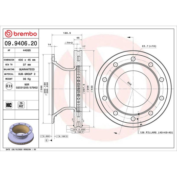 Brembo Bremsscheibe 09.9406.20 Brembo Bremsscheibe 09.9406.20