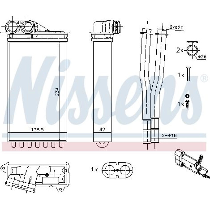 Nissens Heizungskühler PKW 71161 Nissens Heizungskühler PKW 71161