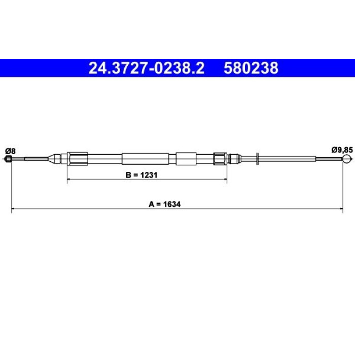 ATE Handbremsseil 24.3727-0238.2 ATE Handbremsseil 24.3727-0238.2