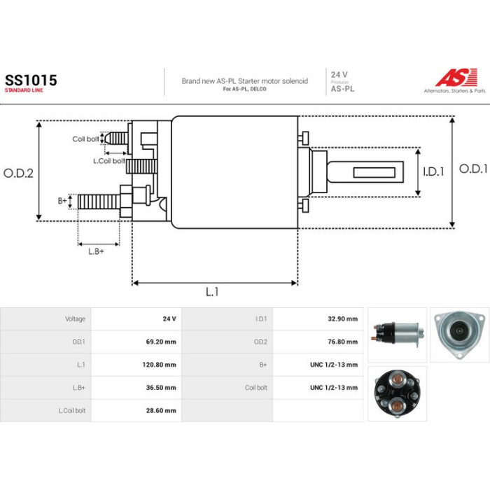AS-PL Magnetschalter für Anlasser SS1015