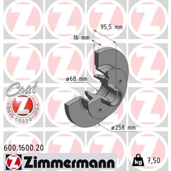 Zimmermann Bremsscheibe 600.1600.20 Zimmermann Bremsscheibe 600.1600.20
