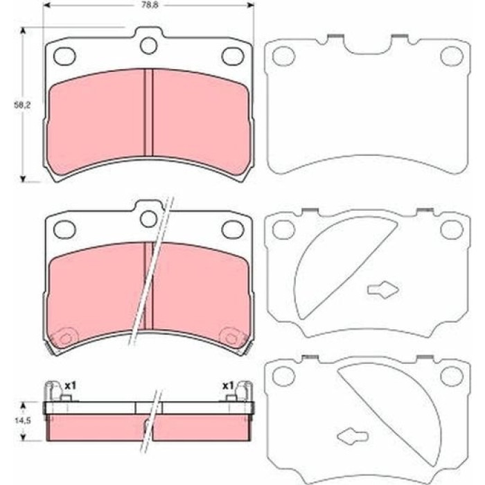 TRW Bremsbelagsatz Daihatsu P. Cuore GDB3219 TRW Bremsbelagsatz Daihatsu P. Cuore GDB3219
