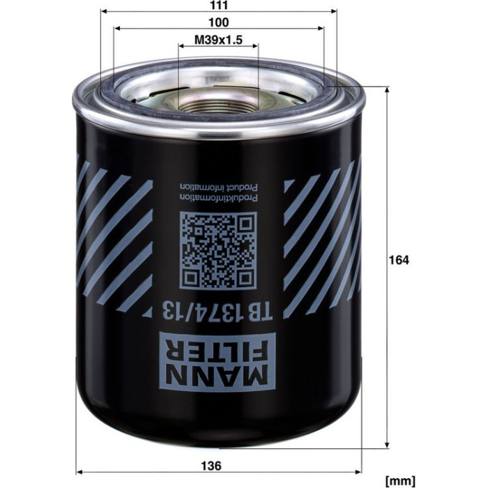 MANN-FILTER Industriefilter TB 1374/13 x MANN-FILTER Industriefilter TB 1374/13 x