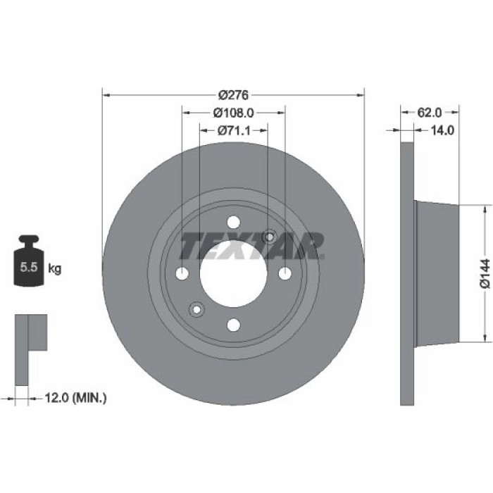 Textar Bremsscheibe 92107900 Textar Bremsscheibe 92107900