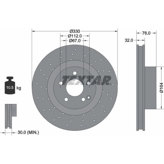 Textar Bremsscheibe 92099205 Textar Bremsscheibe 92099205
