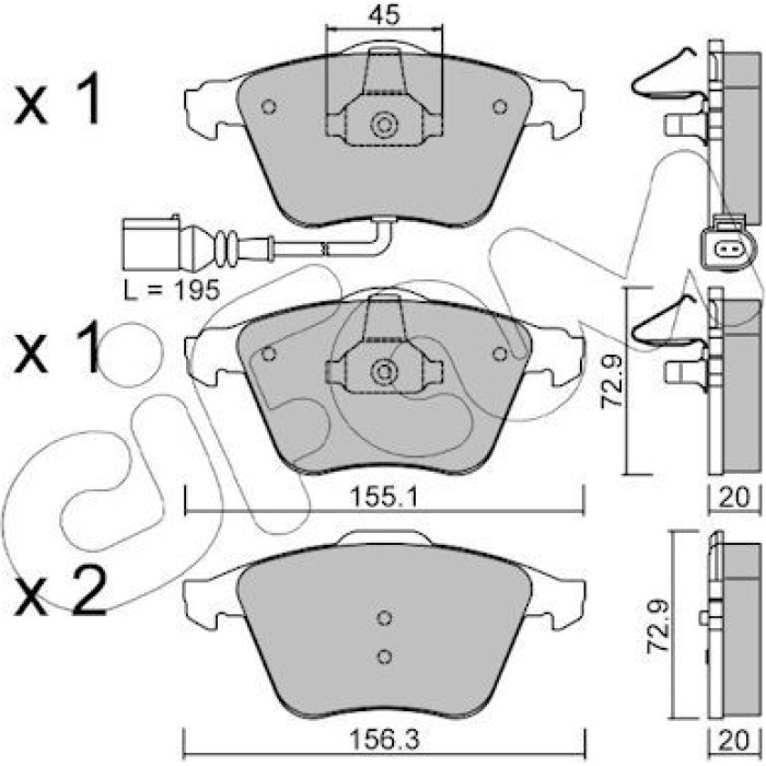 CIFAM Bremsbelagsatz, Scheibenbremse 822-549-4 CIFAM Bremsbelagsatz, Scheibenbremse 822-549-4