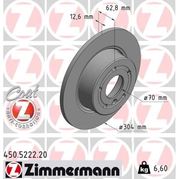 Zimmermann Bremsscheibe 450.5222.20 Zimmermann Bremsscheibe 450.5222.20