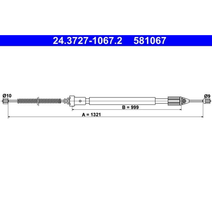 ATE Handbremsseil 24.3727-1067.2 ATE Handbremsseil 24.3727-1067.2