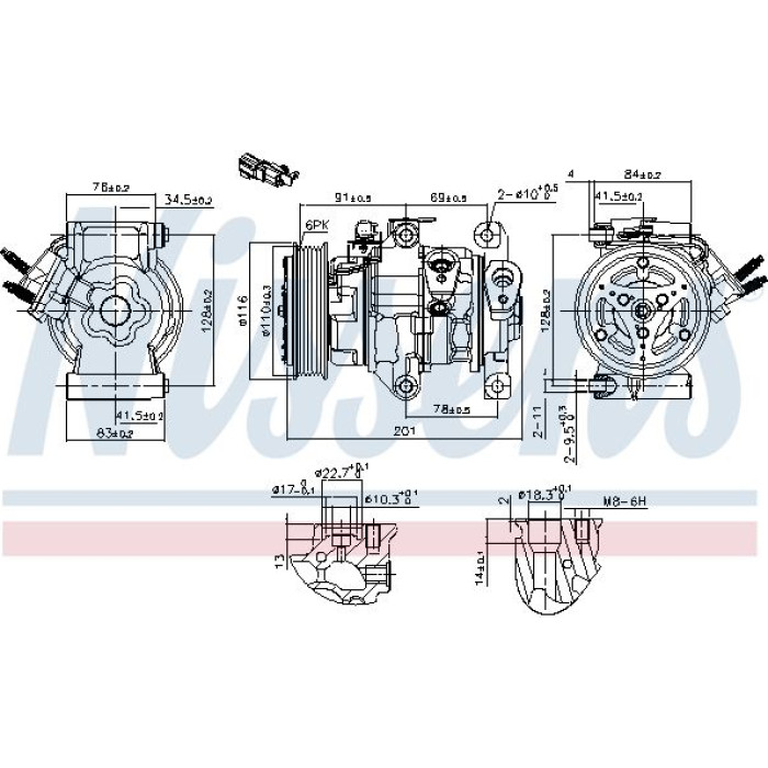 Nissens Klimakompressor PKW 891007 Nissens Klimakompressor PKW 891007