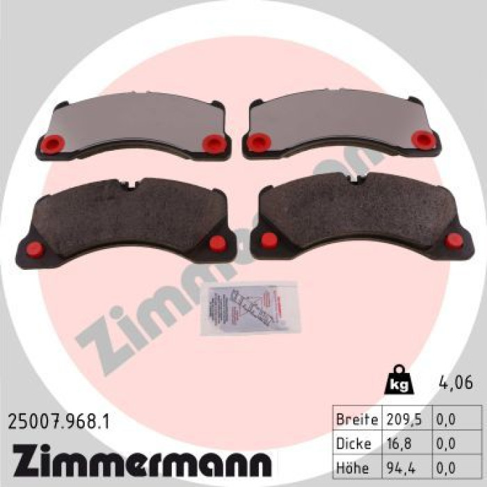 ZIMMERMANN Bremsbeläge 25007.968.1 ZIMMERMANN Bremsbeläge 25007.968.1