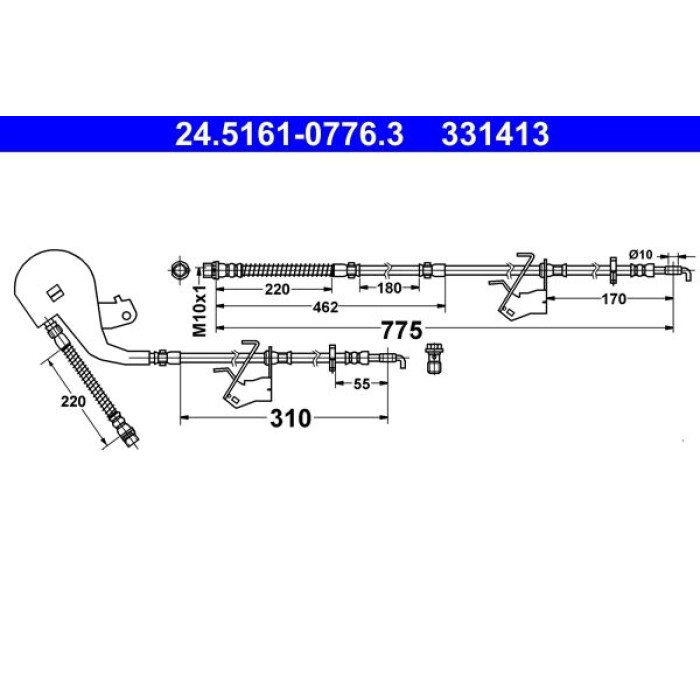 ATE Bremsschlauch 24.5161-0776.3 ATE Bremsschlauch 24.5161-0776.3