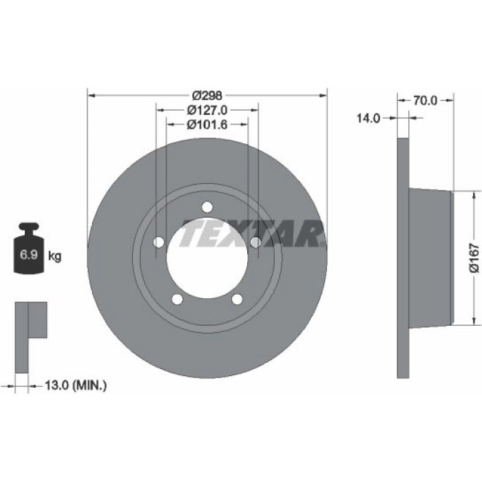 Textar Bremsscheibe 92040600 – 298 x 14 mm Textar Bremsscheibe 92040600 – 298 x 14 mm