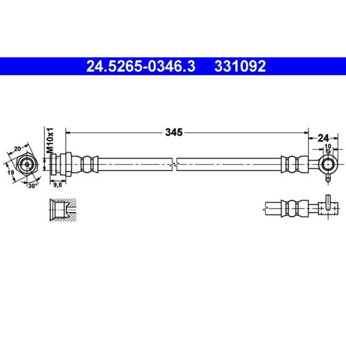 ATE Bremsschlauch 24.5265-0346.3 ATE Bremsschlauch 24.5265-0346.3
