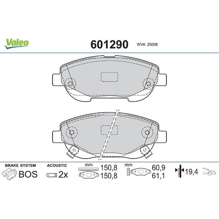 Valeo Bremsbelagsatz 601290