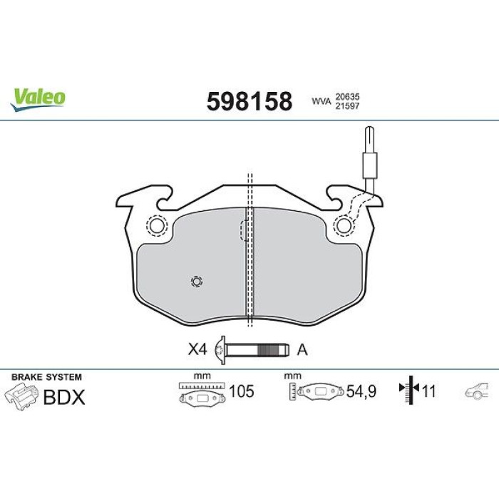Valeo Bremsbelagsatz 598158