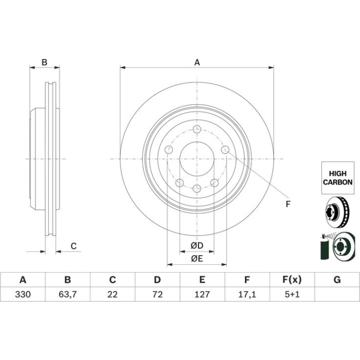 Bosch Bremsscheibe 0 986 479 G87 Bosch Bremsscheibe 0 986 479 G87