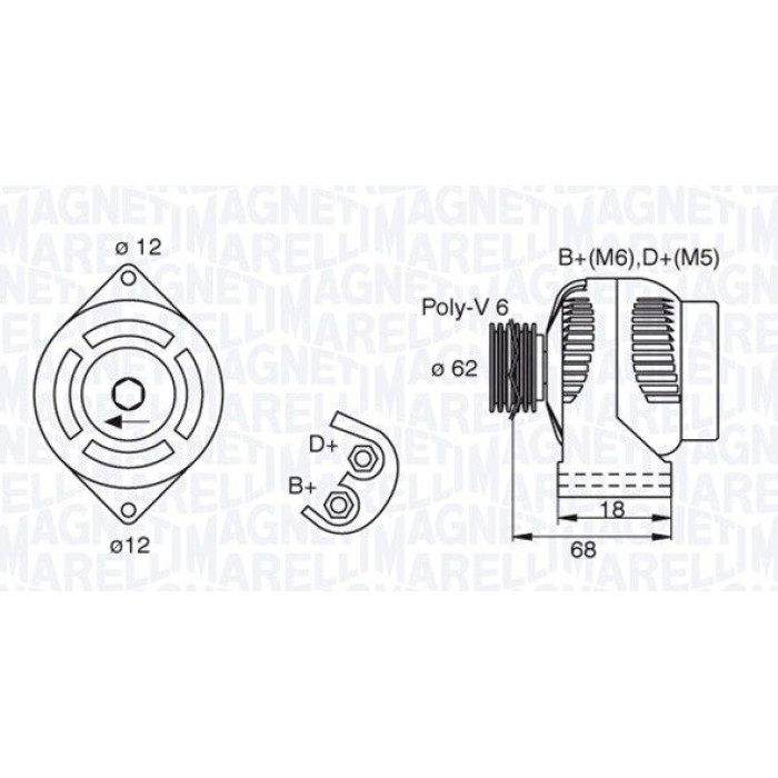 Magneti Marelli Lichtmaschine 063377490010 Magneti Marelli Lichtmaschine 063377490010