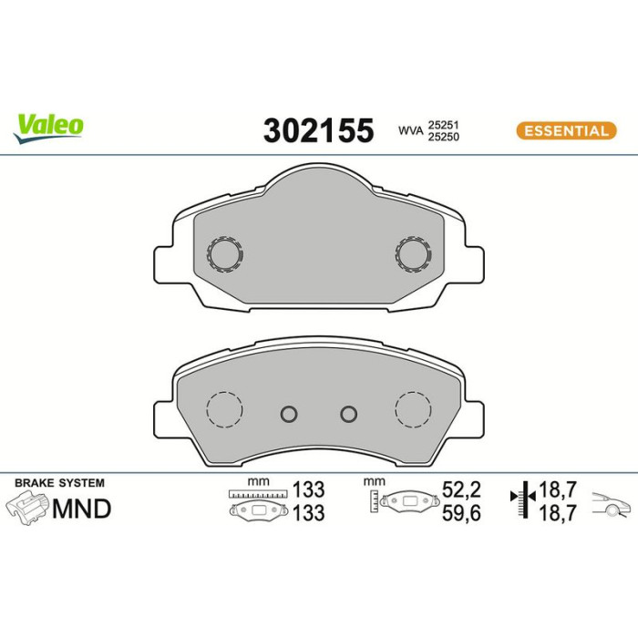 Valeo Bremsbelagsatz 302155