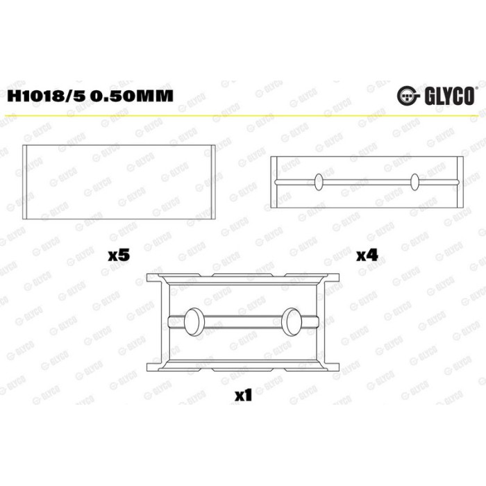 GLYCO Kurbelwellenlager H1018/5 0.50mm GLYCO Kurbelwellenlager H1018/5 0.50mm